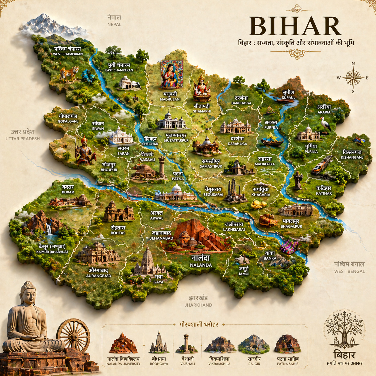 Bihar Administrative Map